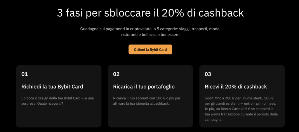 3 fasi per sbloccare 20% di cashback