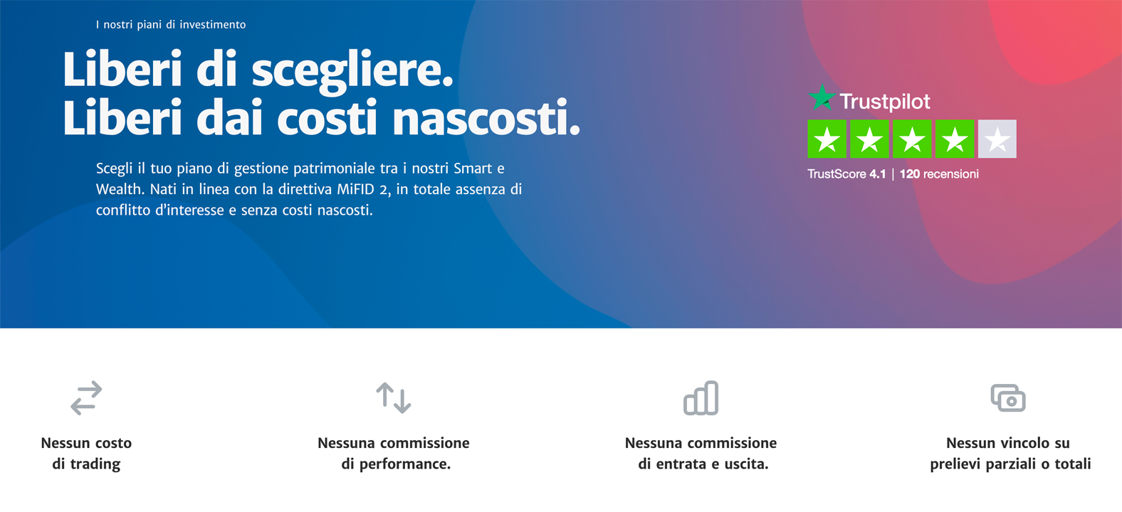Hero di Euclidea con valutazione su TrustPilot e alcune caratteristiche principali del servizio