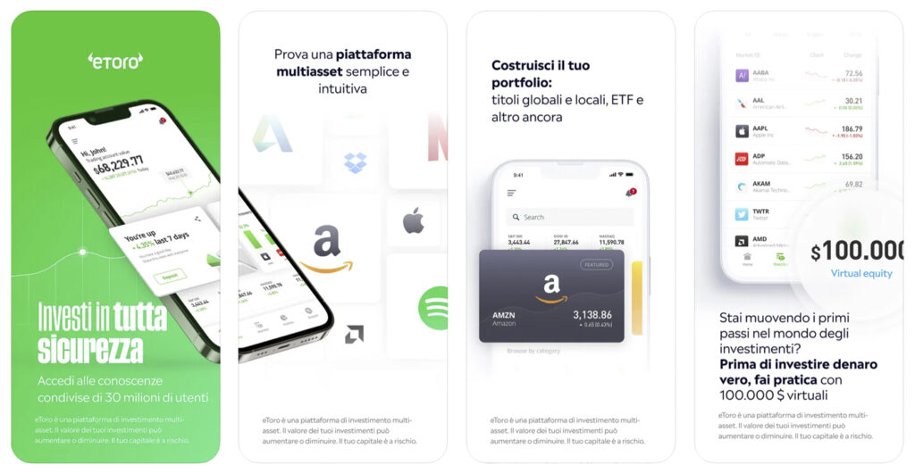 Screenshot dell'Apple Store che mostra una delle migliori app trading: eToro