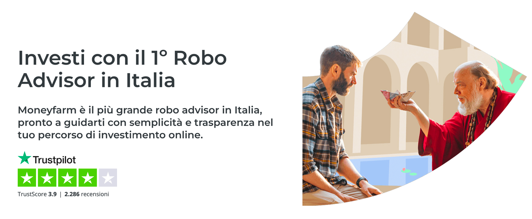 Hero della pagina dedicata al robo advisor sul sito di Moneyfarm