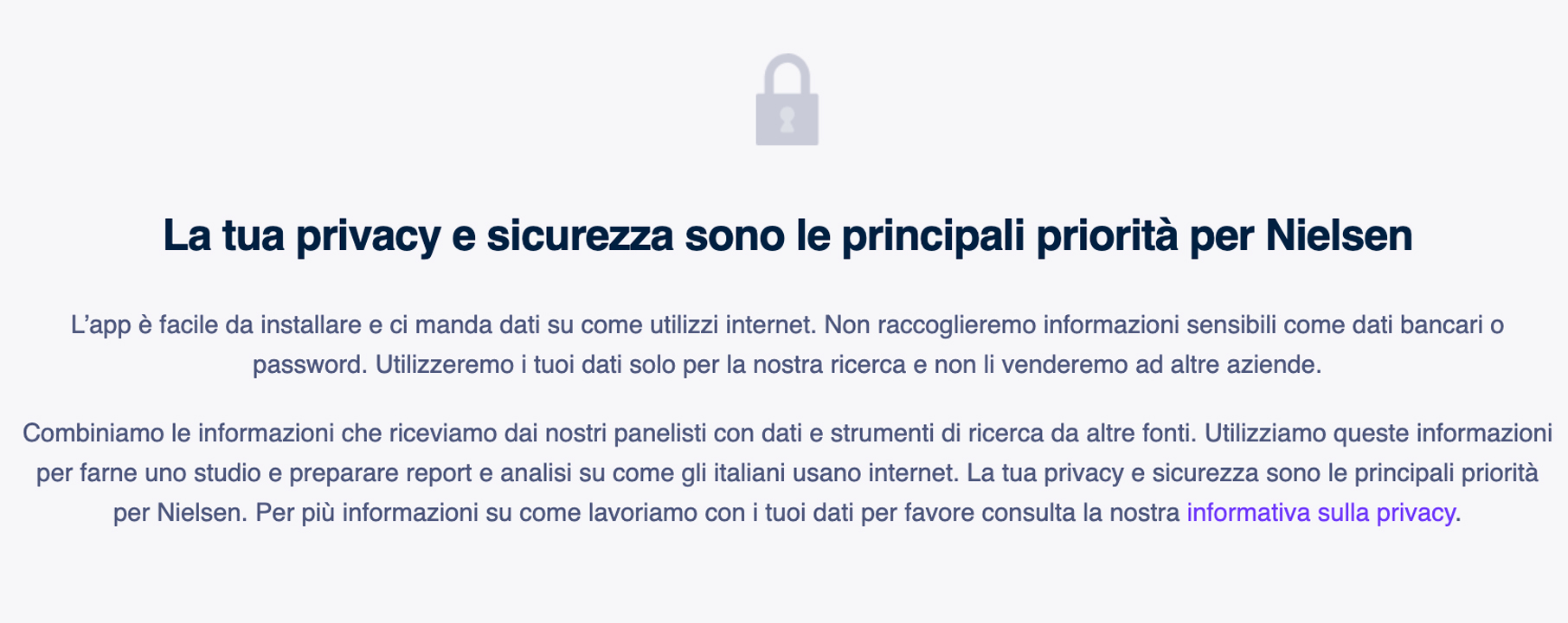Box dedicato alla sicurezza su Nielsen