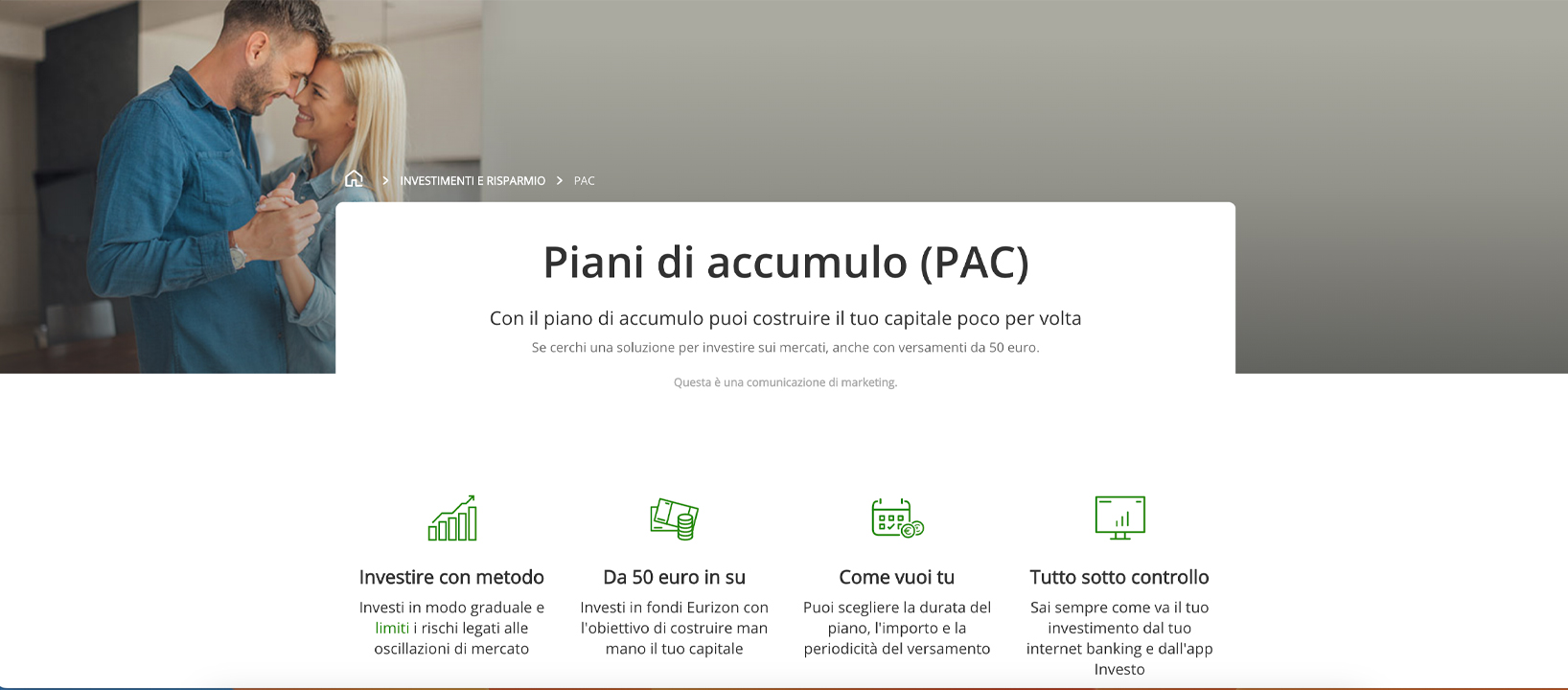 Hero della pagina dedicata ai PAC di Intesa Sanpaolo