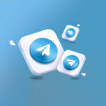 Rappresentazione 3d del logo di Telegram